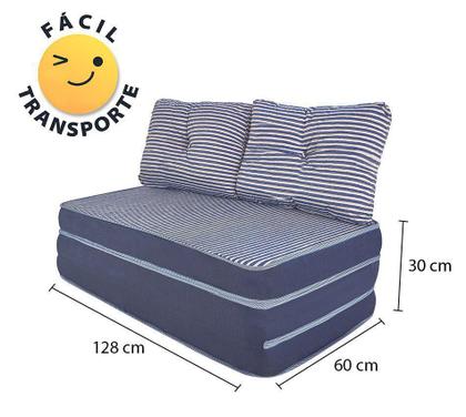 Imagem de Puff Colchonete Dobrável / Sofá 3 em 1 + Travesseiro Casal BF Colchões 