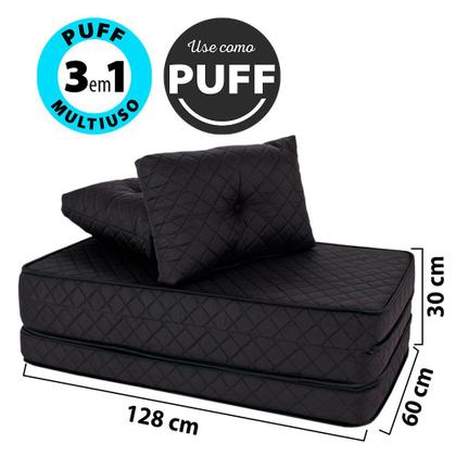 Imagem de Puff Colchonete Dobrável / Sofá 3 em 1 + Travesseiro Casal BF Colchões 