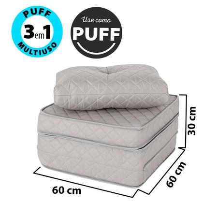 Imagem de Puff Colchonete Dobrável / Sofá 3 em 1 + Travesseiro Solteiro BF Colchões 