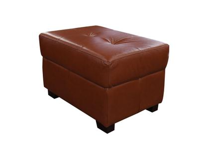 Imagem de Puff de Couro MP-05 - Conhaque com Brilho
