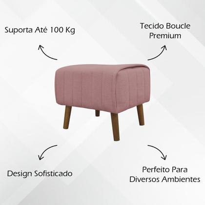 Imagem de Puff De Sala Para Quarto Penteadeira Retangular Decorativo Verso Bouclé Premium