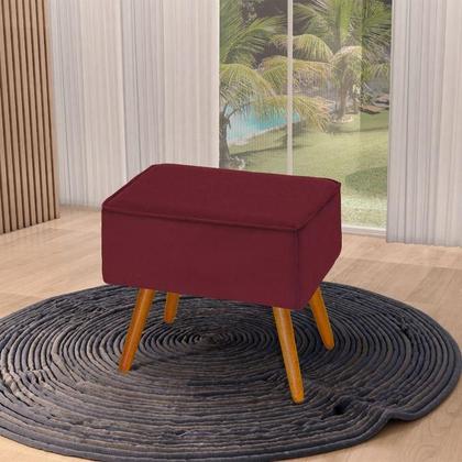Imagem de Puff Decorativo Ágata TB-2036 Sued Vinho Konfort Móveis