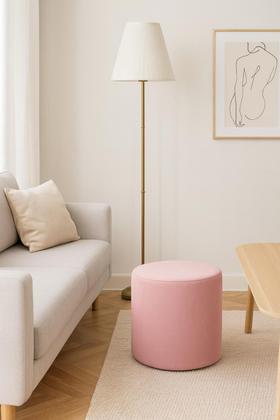 Imagem de Puff Decorativo em Suede Redondo para sala quarto puffe