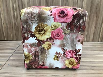 Puff Decorativo Floral Rosa 66 Alpoim Imagem de Puff Decorativo Floral Rosa 66 Alpoim
