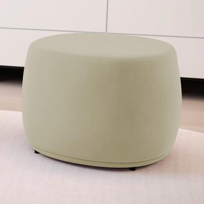 Imagem de Puff Decorativo Living Aisha Orgânico Veludo Bege - Desk Design