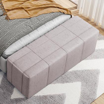 Imagem de Puff Decorativo Living Sala de Estar 140 cm Roma W01 Linho Bege -Lyam