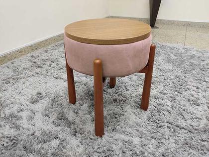 Puff Decorativo Mesinha Rose 10 Beth - Alpoim Imagem de Puff Decorativo Mesinha Rose 10 Beth