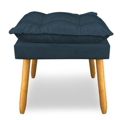 Imagem de Puff Decorativo Opala Suede Azul Marinho Pés Palito SKY MOBILE