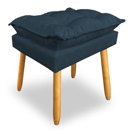 Imagem de Puff Decorativo Opala Suede Azul Marinho Pés Palito SKY MOBILE