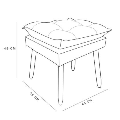 Imagem de Puff Decorativo Opala Suede Azul Marinho Pés Palito SKY MOBILE