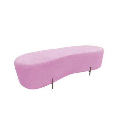 Imagem de Puff Decorativo Orgânico Alana Suede Rosa Bebê