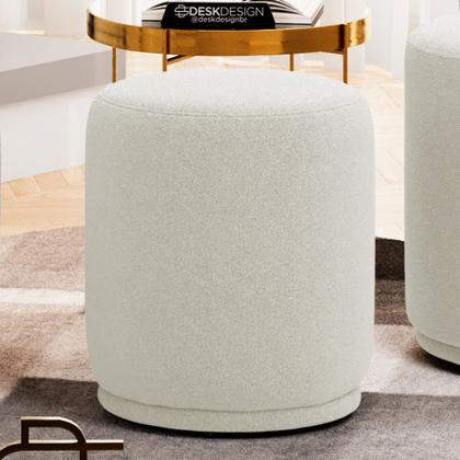 Imagem de Puff Decorativo Orgânico Living Mavi Bouclê Creme - Desk Design