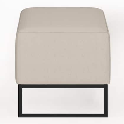 Imagem de Puff Decorativo Para Sala de Estar Cléo W01 Base de Ferro 90 cm Linho Cru - Lyam Decor