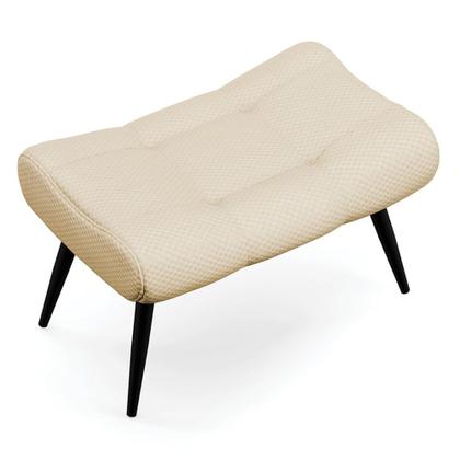 Imagem de Puff Decorativo Para Sala de Estar Pés Palito Lord Veludo Luxo Off White - Ibiza