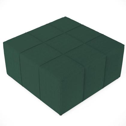 Imagem de Puff Decorativo Para Sala de Estar Quadrado Milano 90x90cm W01 Linho Verde Musgo - Lyam Decor