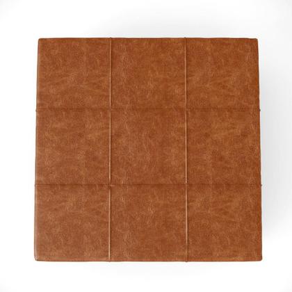 Imagem de Puff Decorativo Para Sala de Estar Quadrado Milano 90x90cm W01 Material Sintético Camel - Lyam Decor