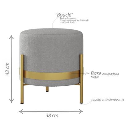 Imagem de Puff Decorativo para Sala puffe para quarto Tecido Bouclê