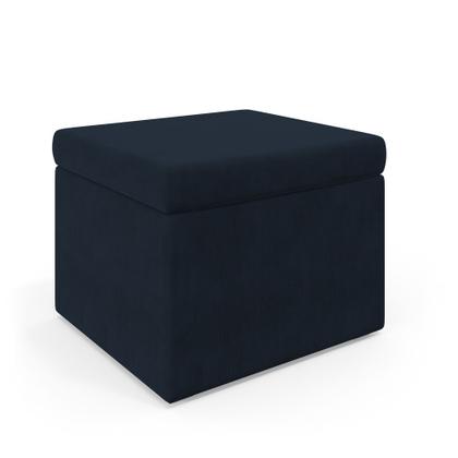 Imagem de Puff Decorativo Quasar para Sala de Estar Sued Azul Marinho Aradecor