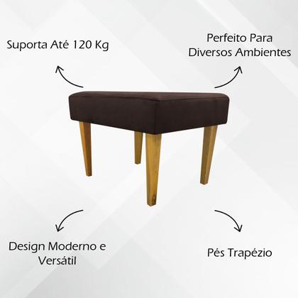 Imagem de Puff Decorativo Retangular Para Sala Recepção Charme Pé Trapézio Suede Cores