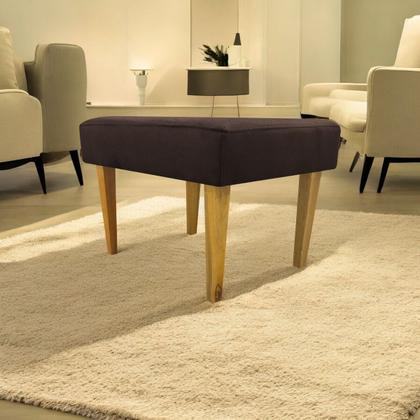 Imagem de Puff Decorativo Retangular Para Sala Recepção Charme Pé Trapézio Suede Cores