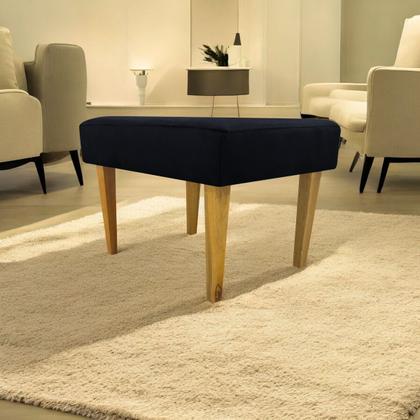 Imagem de Puff Decorativo Retangular Para Sala Recepção Charme Pé Trapézio Suede Cores