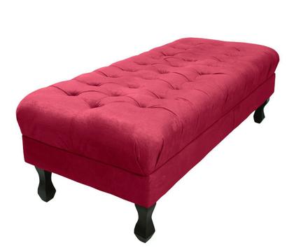 Imagem de Puff Decorativo Retrô Luis Xv Captonê 1 Metro Suede Vermelho- DL DECOR