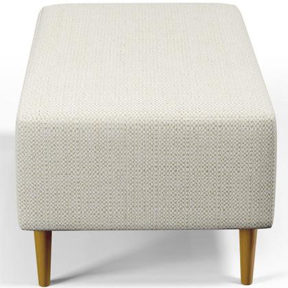 Imagem de Puff Decorativo Sala de Estar Cléo W01 Pés Palito 90 cm Linho Champagne - Lyam Decor