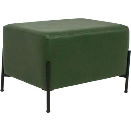 Imagem de Puff Decorativo Status Base Preto Fosco Corano Verde Oliva - Nexta Casa
