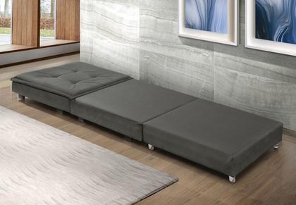 Puff Dobrável Que Vira Cama Solteiro Para Sala Quarto Area de Lazer Tecido Estofado Cinza Com Bau e Rodinha - Mini Me Artigos Imagem de Puff Dobrável Que Vira Cama Solteiro Para Sala Quarto Area de Lazer Tecido Estofado Cinza Com Bau e Rodinha