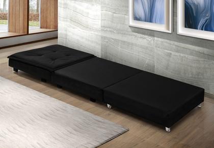 Puff Dobrável Que Vira Cama Solteiro Para Sala Quarto Area de Lazer Tecido Estofado Preto Com Bau e Rodinha - Mini Me Artigos Imagem de Puff Dobrável Que Vira Cama Solteiro Para Sala Quarto Area de Lazer Tecido Estofado Preto Com Bau e Rodinha