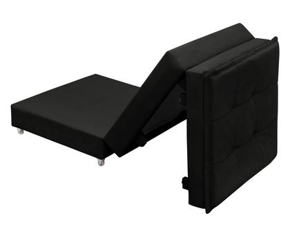 Puff Dobrável Que Vira Cama Solteiro Para Sala Quarto Area de Lazer Tecido Estofado Preto Com Bau e Rodinha - Mini Me Artigos Imagem de Puff Dobrável Que Vira Cama Solteiro Para Sala Quarto Area de Lazer Tecido Estofado Preto Com Bau e Rodinha