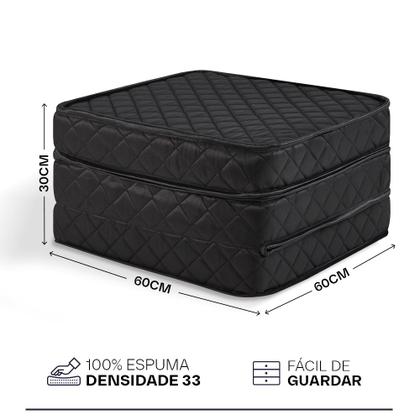 Imagem de Puff Dobrável Solteiro 3 em 1 Multiuso 100% Espuma D33 BF Colchões