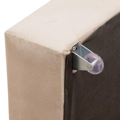 Imagem de Puff Dobrável Vira Cama Bau Com Rodinha Para Sala Quarto Estofado Bege Espuma D23