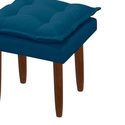 Imagem de Puff Maria para Sala de TV e Estar Quarto Confortável Suede Azul Marinho MABE MAGAZINE