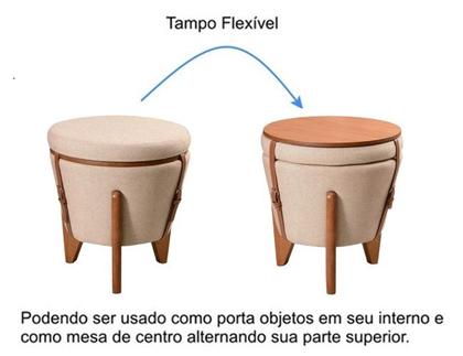 Imagem de Puff Mesa de Centro Versátil - Redondo e Sofisticado
