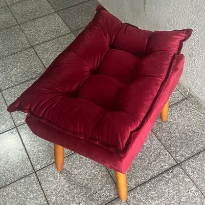 Imagem de Puff Opala Confortável para Sala De Estar, Sofisticado e Aconchegante - Vermelho - JRC Móveis
