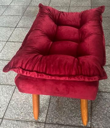 Imagem de Puff Opala Confortável para Sala De Estar, Sofisticado e Aconchegante - Vermelho - JRC Móveis