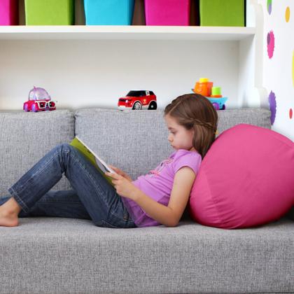 Imagem de Puff Organizador Infantil para Bichos de Pelúcia Rosa Escur