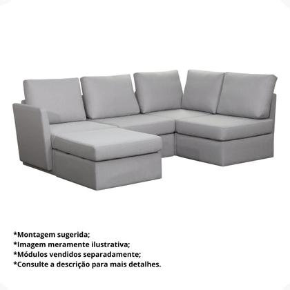Puff Para Sofá Modular Montável Linho Bouclé na Caixa Módulo 2 - Maxicasa Imagem de Puff Para Sofá Modular Montável Linho Bouclé na Caixa Módulo 2