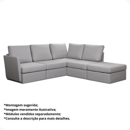 Puff Para Sofá Modular Montável Linho Bouclé na Caixa Módulo 2 - Maxicasa Imagem de Puff Para Sofá Modular Montável Linho Bouclé na Caixa Módulo 2