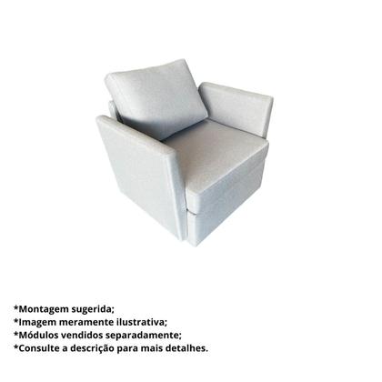Puff Para Sofá Modular Montável Linho Bouclé na Caixa Módulo 2 - Maxicasa Imagem de Puff Para Sofá Modular Montável Linho Bouclé na Caixa Módulo 2