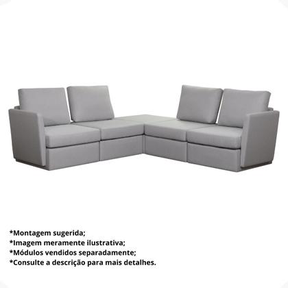 Puff Para Sofá Modular Montável Linho Bouclé na Caixa Módulo 2 - Maxicasa Imagem de Puff Para Sofá Modular Montável Linho Bouclé na Caixa Módulo 2