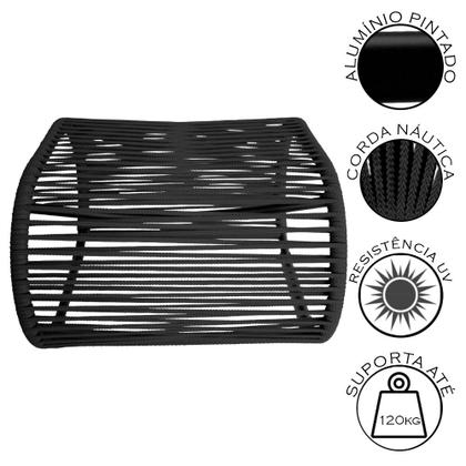 Imagem de Puff Porto para Área Externa em Alumínio e Corda Náutica