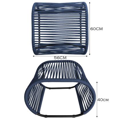 Imagem de Puff Porto para Área Externa em Alumínio e Corda Náutica