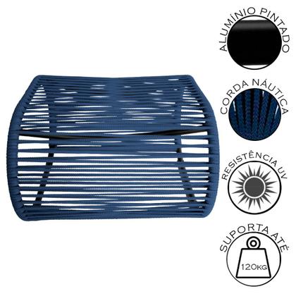 Imagem de Puff Porto para Área Externa em Alumínio e Corda Náutica