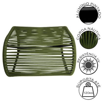 Imagem de Puff Porto para Área Externa em Alumínio e Corda Náutica