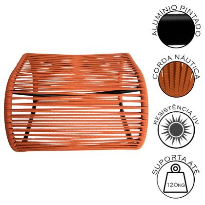 Imagem de Puff Porto para Área Externa em Alumínio e Corda Náutica