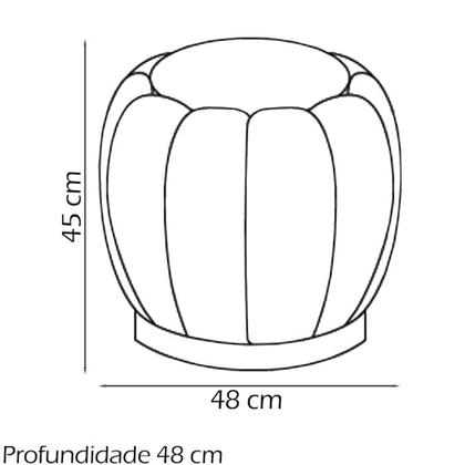 Imagem de Puff Puf Para Sala Base Metal Chocolate Tull Veludo SL 948 Peer