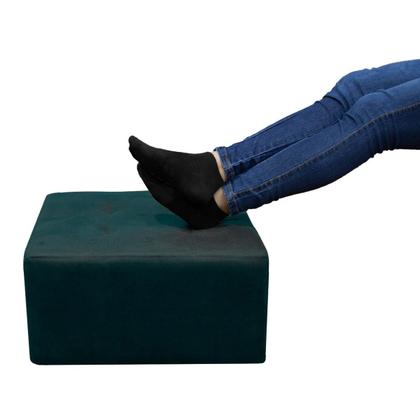 Imagem de Puff Quadrado Decorativo Pés com Alumínio Nero Marrom Matri