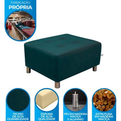 Imagem de Puff Quadrado Decorativo Pés com Alumínio Nero Marrom Matri